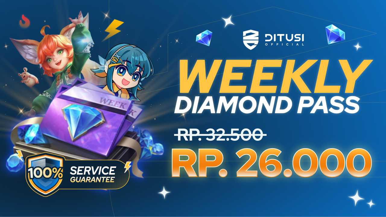 Ditusi : Platform Top Up ML Murah (Mobile Legend) yang menyediakan Weekly Diamond Pass hanya dengan harga Rp 26.000!