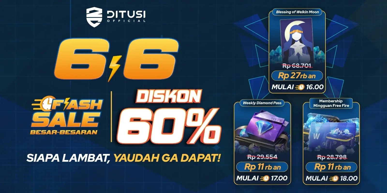 FLASH SALE 6.6 DISKON GILA-GILAAN 60%!