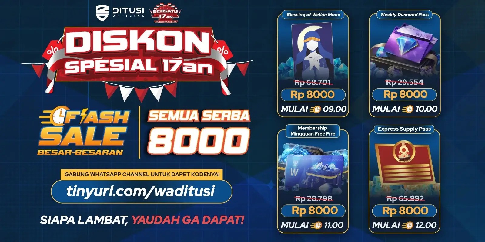 Semua Serba 8000! Diskon Spesial 17an dari Ditusi!
