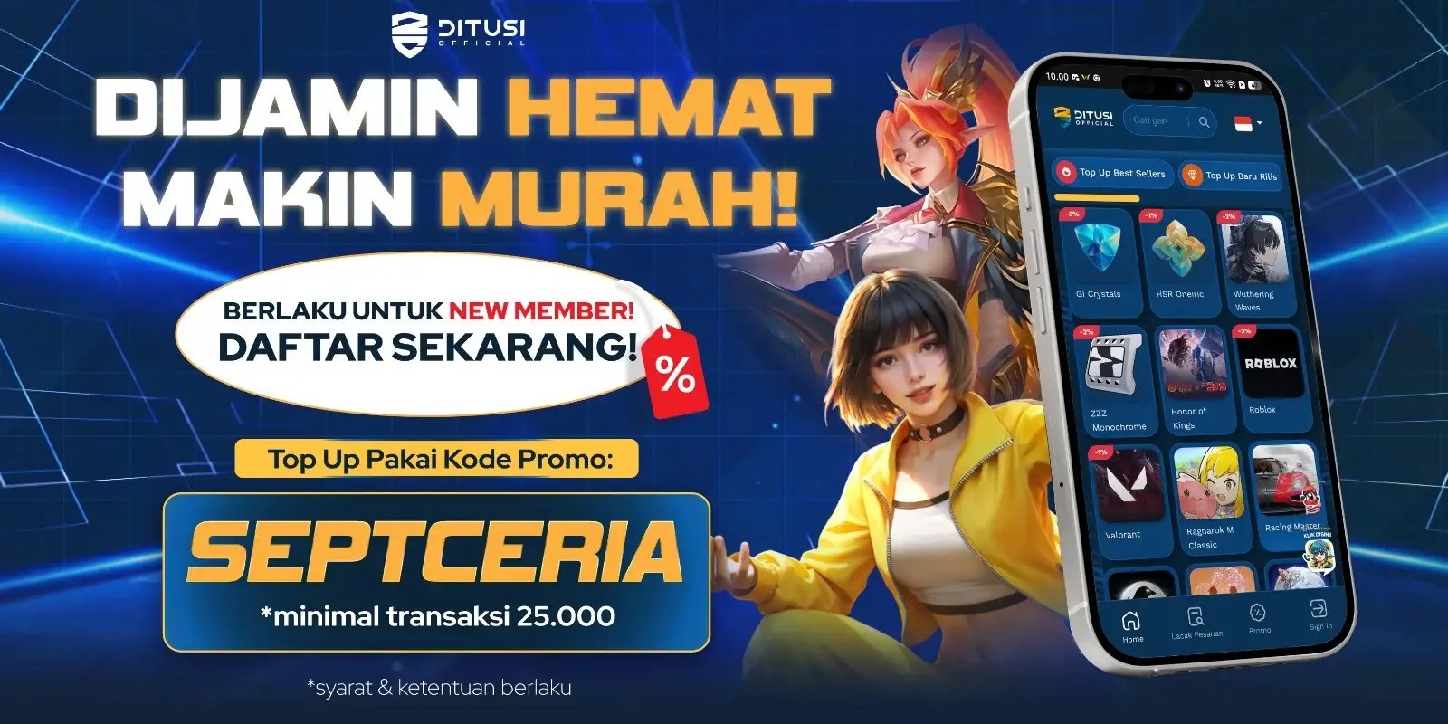 Di Jamin ‘’Makin Hemat & Murah’’ Top Up game pakai Kode promo SEPTCERIA
