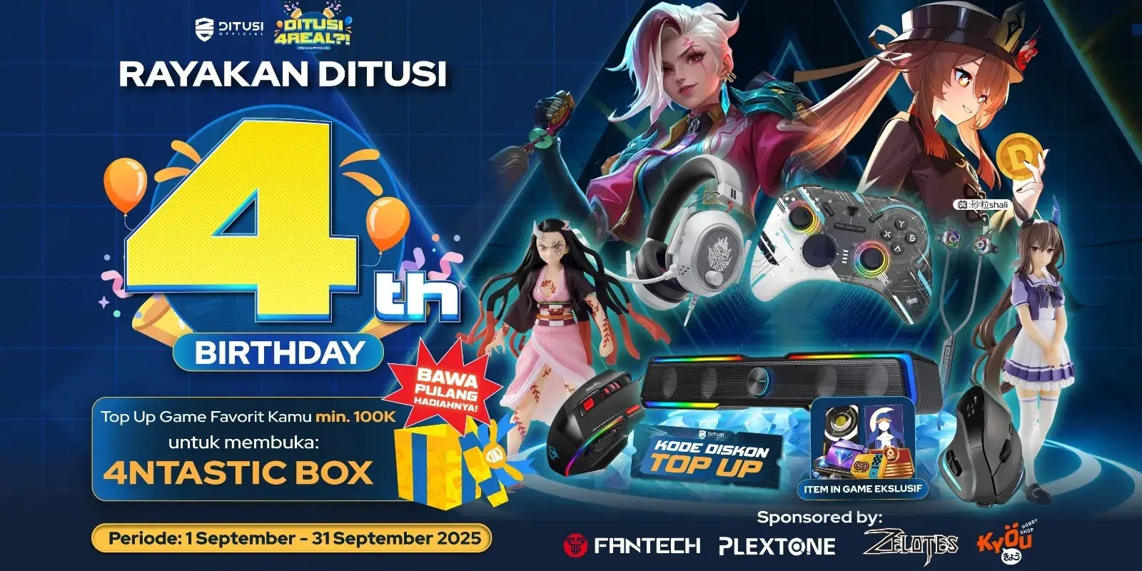 Rayakan Ultah ke-4 DITUSI dengan promo F4NTASTIC BOX 