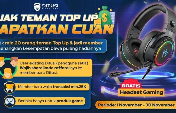 Ajak Teman Top Up, Dapatkan Cuan & Headset Gaming Gratis!
