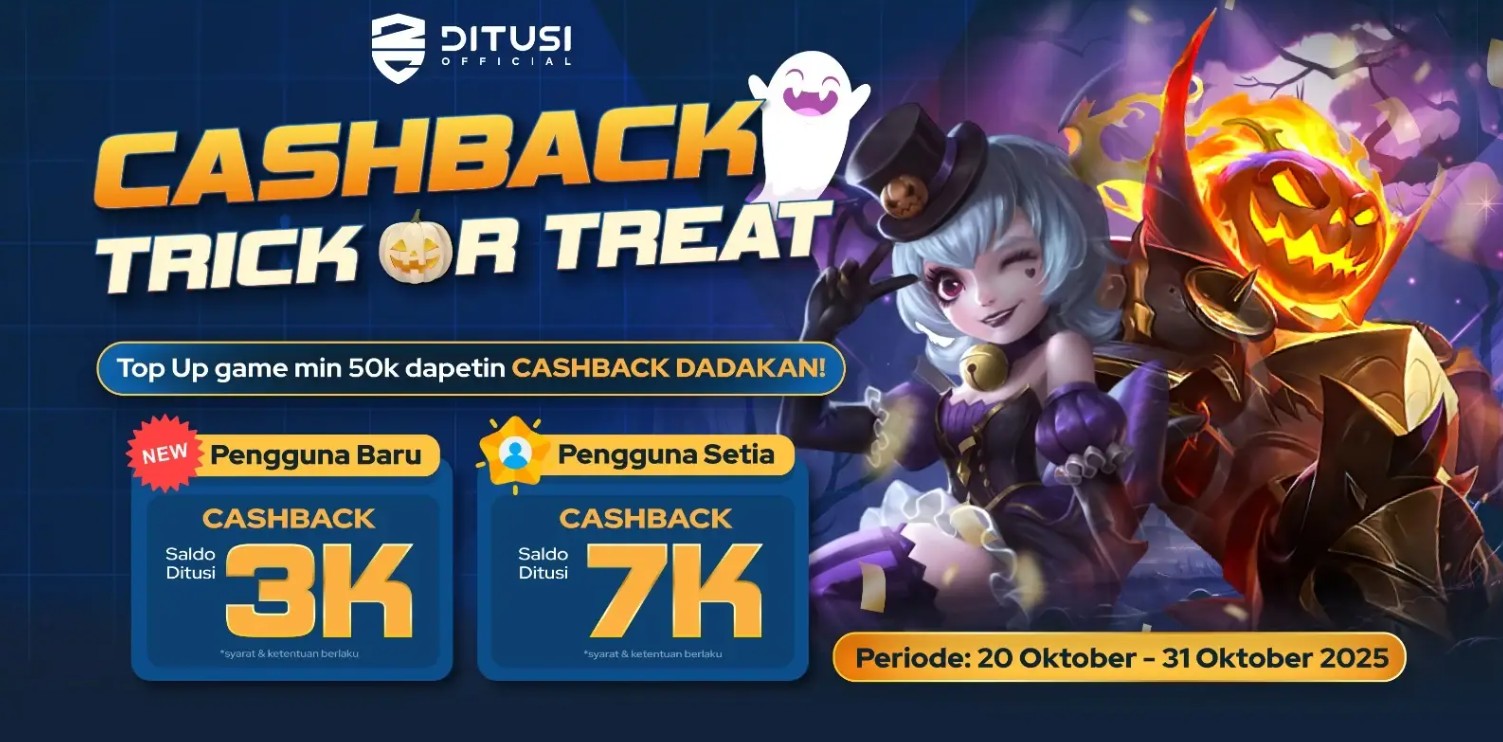 Cashback Trick or Treat! Top Up, Dapat Cashback Dadakan!