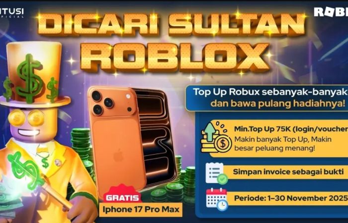 DICARI SULTAN ROBLOX! - Top Up Robux di Ditusi & Menangkan iPhone 17 Pro Max GRATIS! 