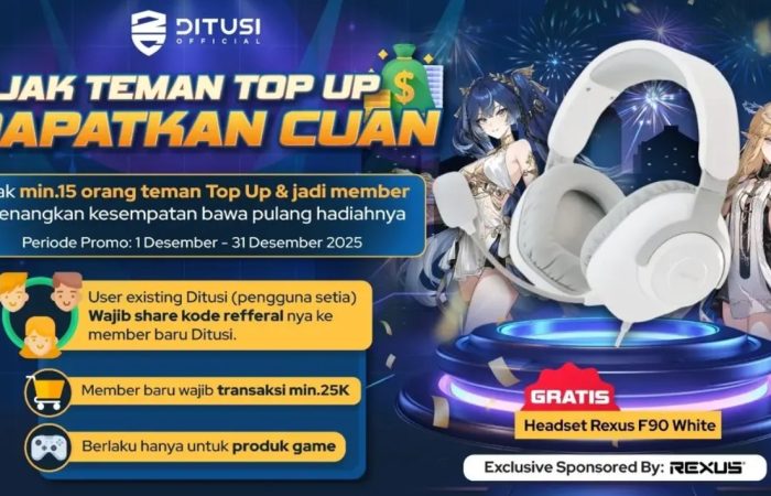 Ajak Teman Top Up, Dapatkan Cuan dan Headset Gaming REXUS GRATIS!