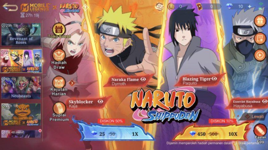 Tips Mendapatkan Skin Naruto di MLBB x Naruto 2.0