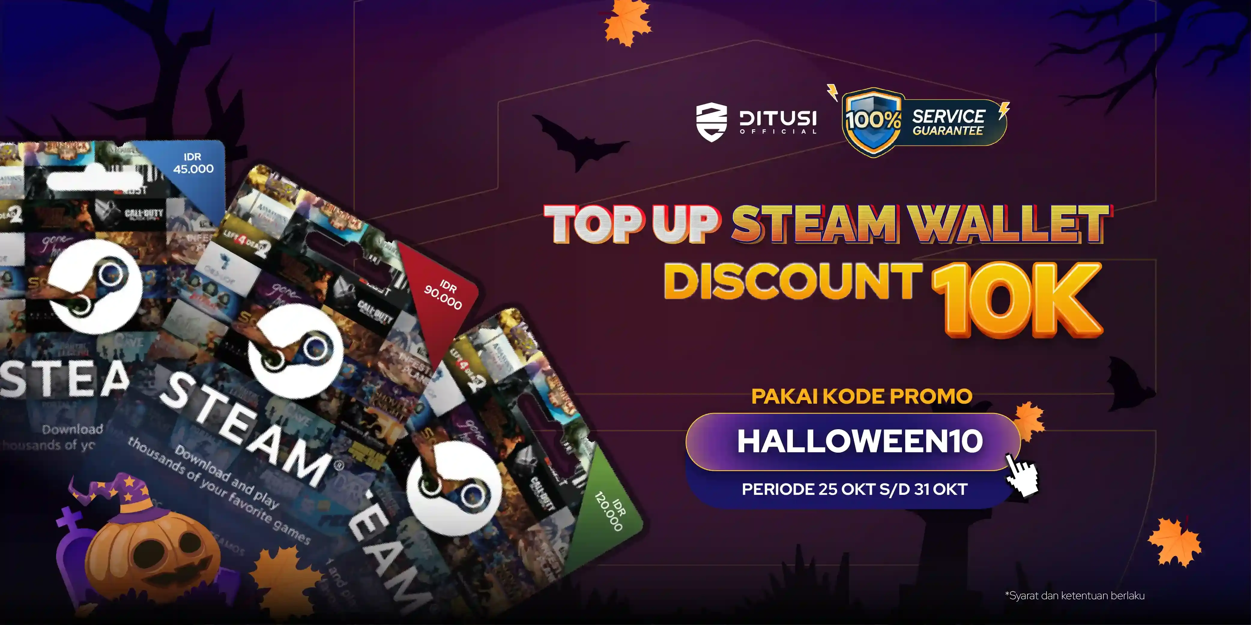 BEST DEAL - Top up steam wallet diskon 10K