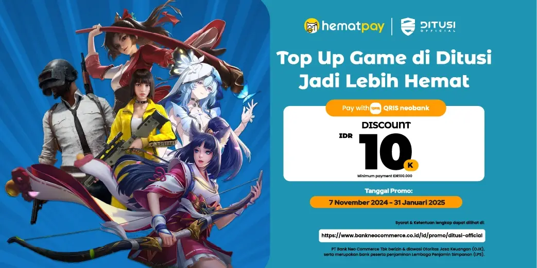 Top Up Game di Ditusi Pakai Neobank DISKON 10K