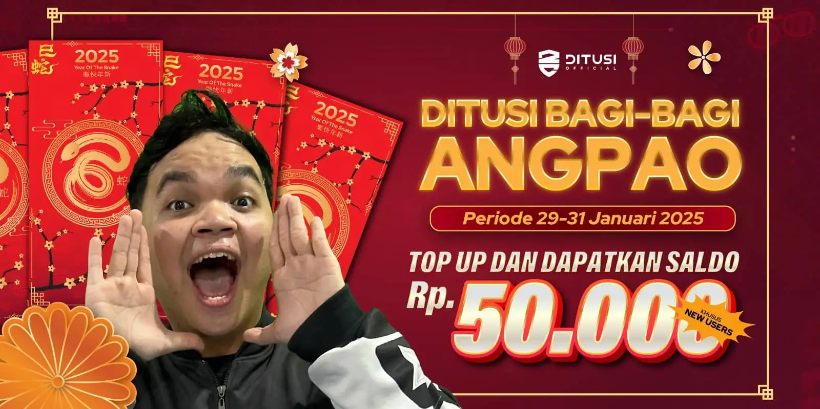 Top Up Game Minimal Rp200.000 di Ditusi dan Dapatkan Angpao Rp50.000!